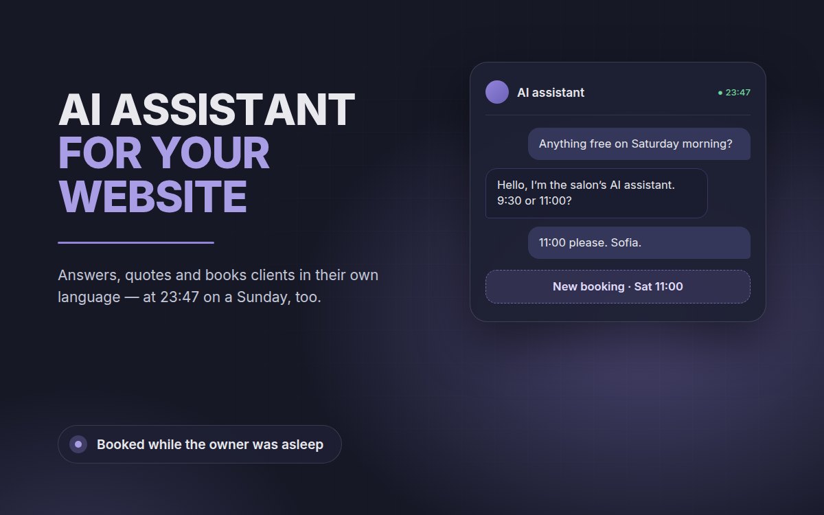 AI assistant for your website: how a multilingual AI books clients 24/7